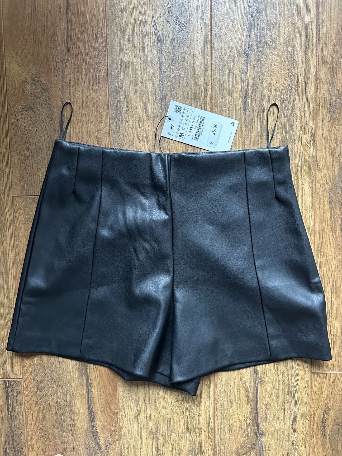 Zara Faux Leather Shorts