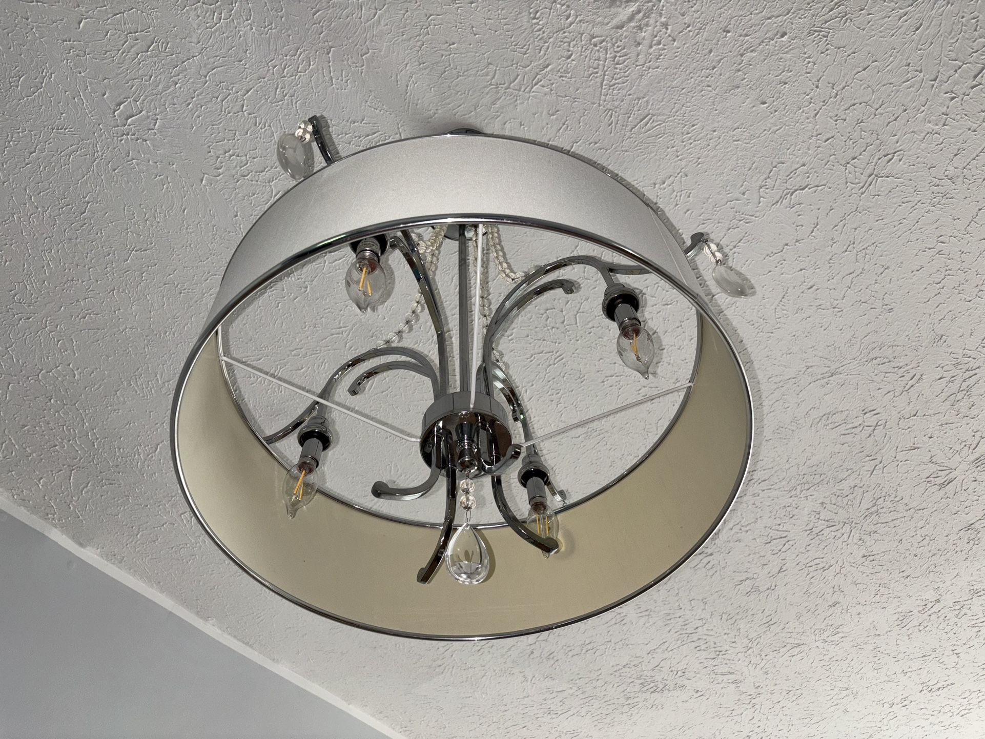White Chandelier With Four Lights