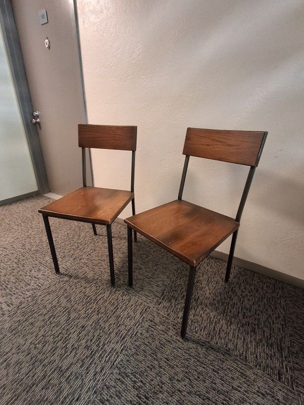 2 Black / Brown Chairs