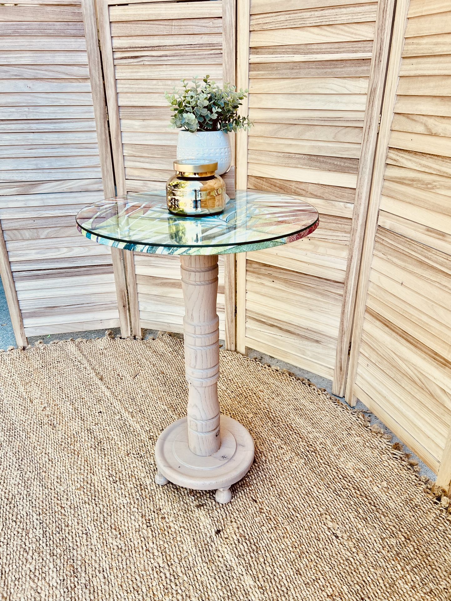 Tropical Round Accent Table