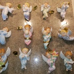 12 Handmade Angels & Babies Christmas Ornaments 