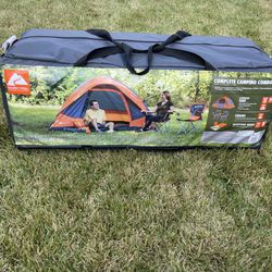 Brand new OZARK Trail Family Cabin Tent (Gray/Orange, 4 Person (22 Piece Combo Set))
