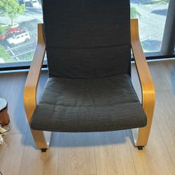 Gray Modern Wood And Material Chair $25 