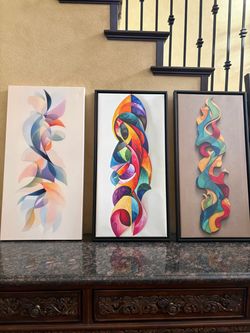 Set of 3 Abstract Wall Art Prints