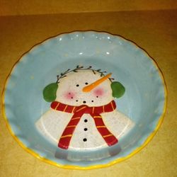Snowman Pie Plate 