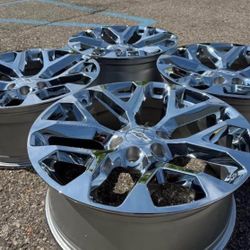 22” CHROME CHEVY SILVERADO GMC SIERRA WHEELS RIMS NEW SET SNOWFLAKES WE FINANCE