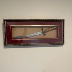 framed arabic sword 