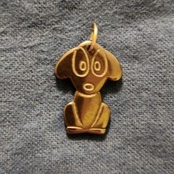 Hematite Puppy Dog Charm Pendant