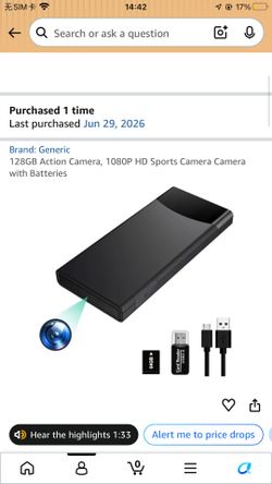 Generic 128GB Action Camera, 1080P HD Sports Camera