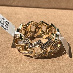 14k Gold Fill Cuban Ring - VVS CZ - Size 12 
