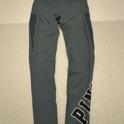 Pre Owned Fair Last 2 Photos Discoloration  I have not tried to remove discoloration  Victoria’s Secret PINK  Ultimate Leggings  Sheer Lace  Olive Gre