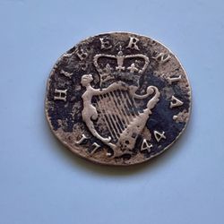 1744 Ireland half Penny