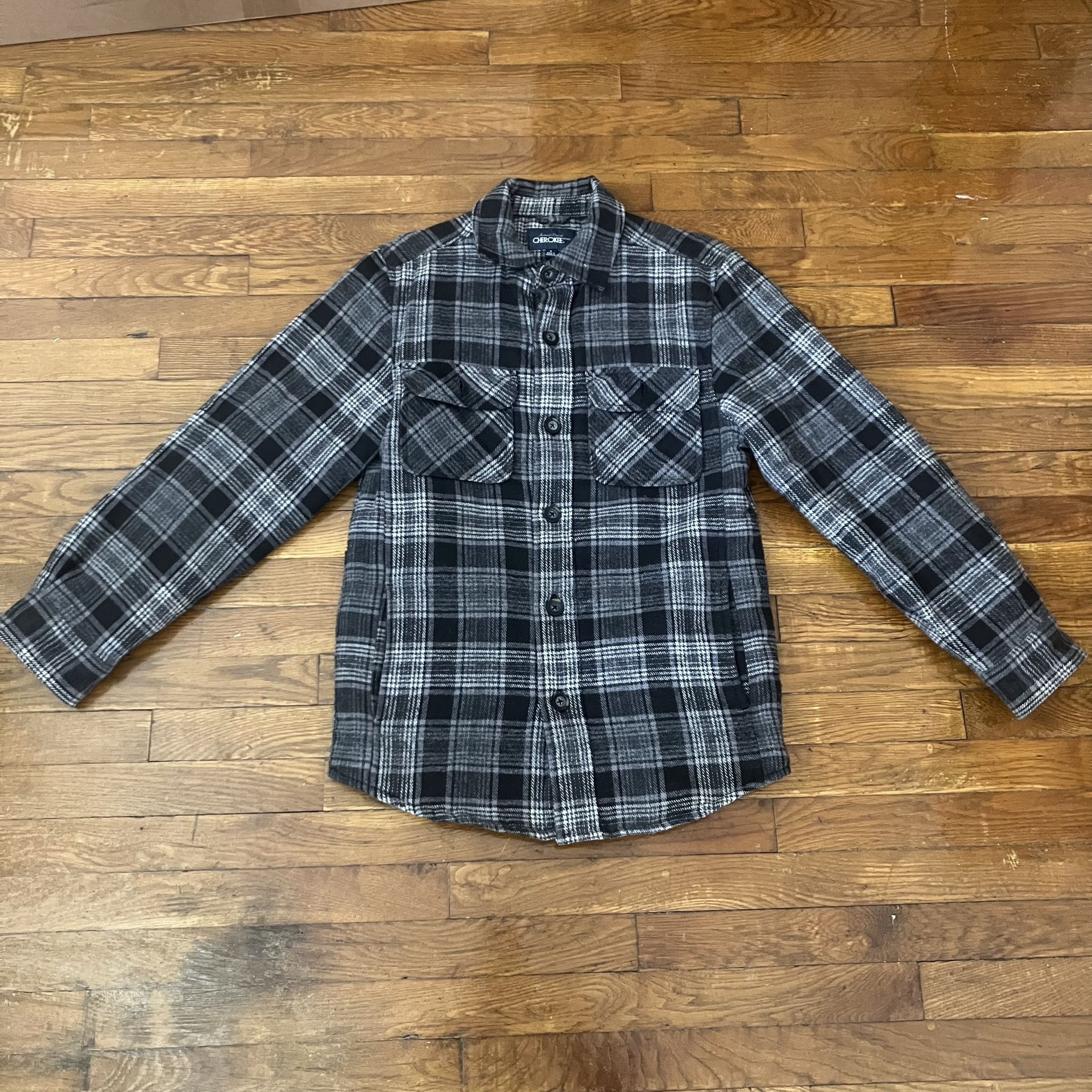 Cherokee Flannel Shirt Jacket Grey Shacket Size Men S Small