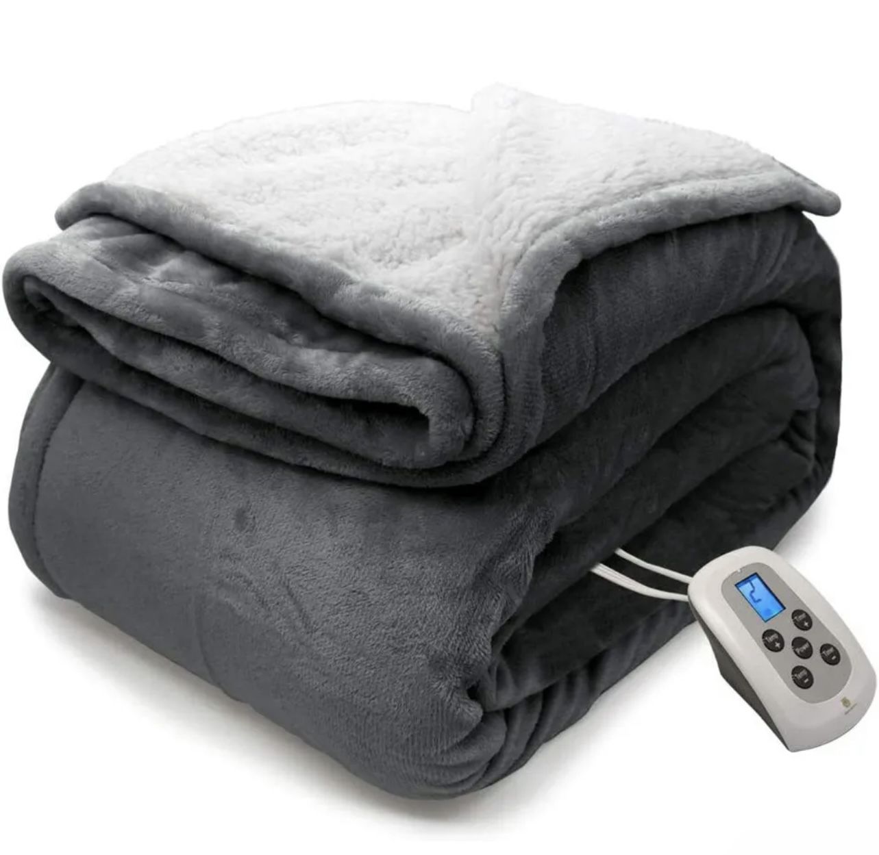 Electric Blanket MicroPlush Sherpa and Reversible Flannel Washable Comfortable 