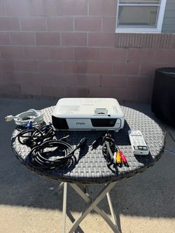Epson Projector with Remote and Cables