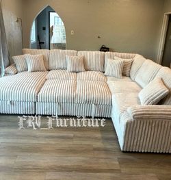 New beige sectional