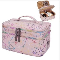 MAKEUP BAG DOUBLE LAYER ORGANIZER