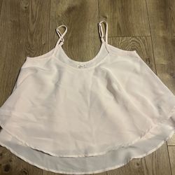 XS Hollister Pink Chiffon Flowy Tank Top