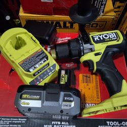 RYOBI
ONE+ HP 18V Brushless Cordless 1/2 in. Hammer Drill Kit with (1) 4.0 Ah High Performance Battery, Charger