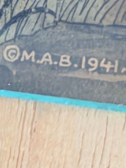 Vintage 1941 M.A.B. Signed Print or Artwork