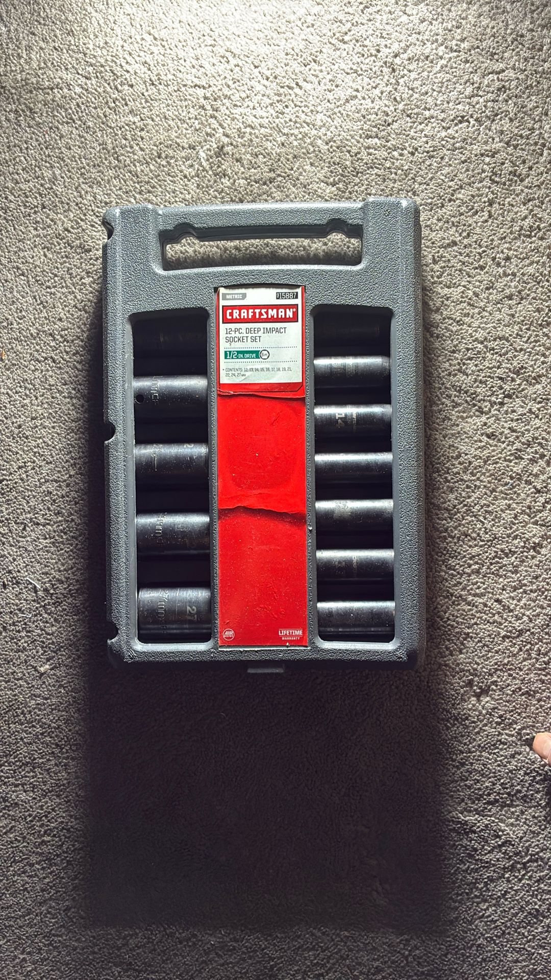 Craftsman 12 Pc Deep Impact Socket Set 1/2 Inch Drive 