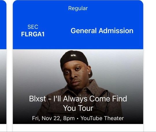 1 GA floor/pit ticket for sale
Can transfer via ticketmaster