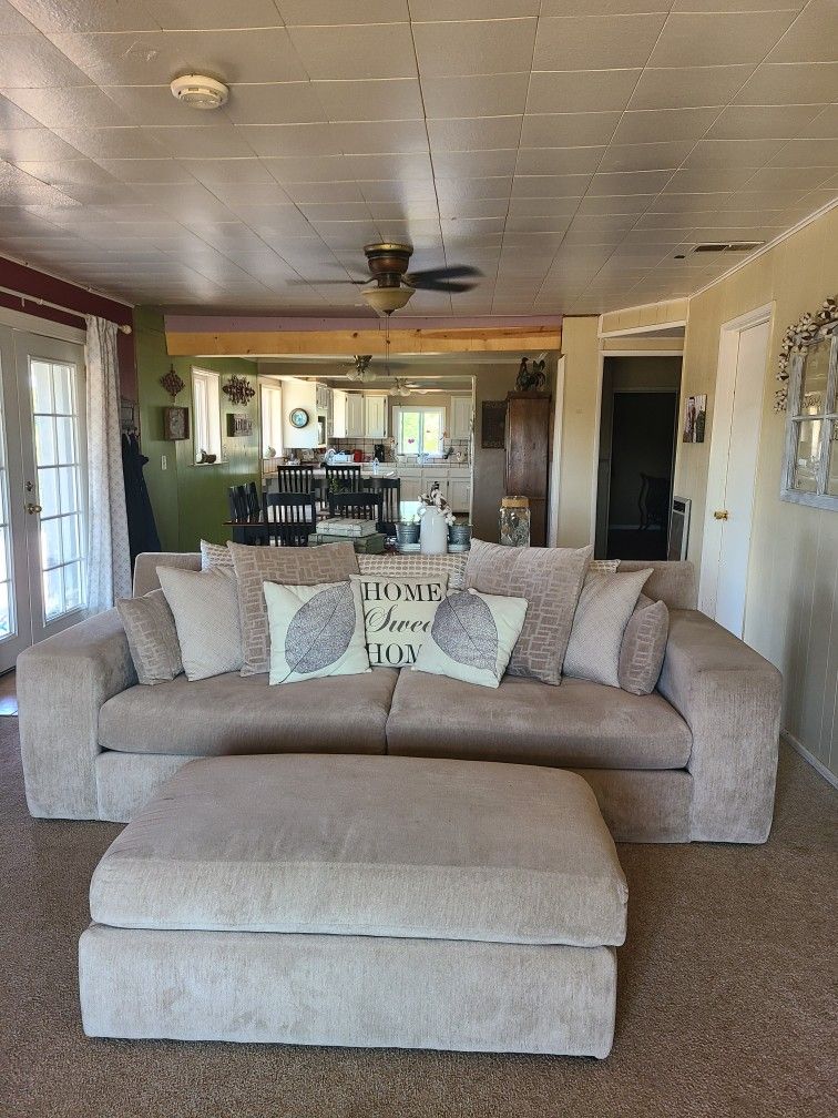 Sofa, Ottoman And Oversized Chair