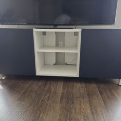 White and navy blue TV Stand