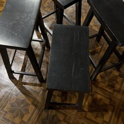 Backless Saddle Wood Stools 