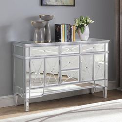 new coaster  950849 Duchess 5-drawer Mirrored Storage Accent Cabinet Silver