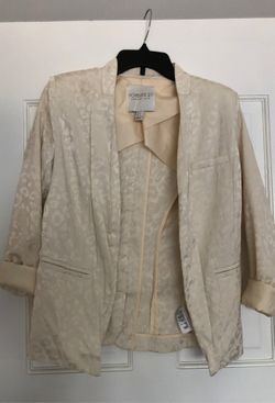 Shiny creamy yellow leopard blazer
