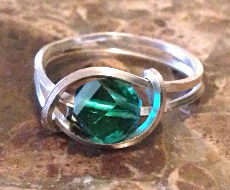 Silver Plated Handmade Ring with Swarovski crystal