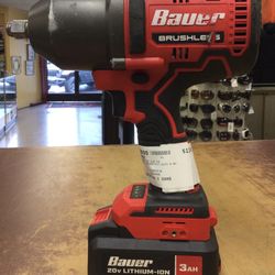 Bauer 2085CR-B 20v Brushless Cordless 1/2” High-Torque Impact Wrench W/ 3Ah Battery
