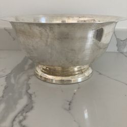 Towle Silversmiths Silverplate Paul Revere 10” Footed Bowl With Insert
