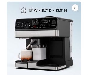 Chefman Coffee Station, Coffee Maker Espresso Machine Combo, Automatic Milk Frother – Black