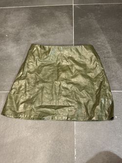 Primark Olive Faux-Leather Mini Skirt