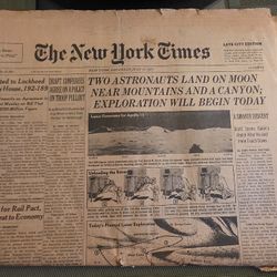 Historic 1971 New York Times – Apollo 15 Moon Landing Front Page | Original July 31 Edition