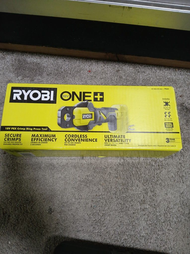 18v Ryobi PeX Crimp Ring Press Cordless