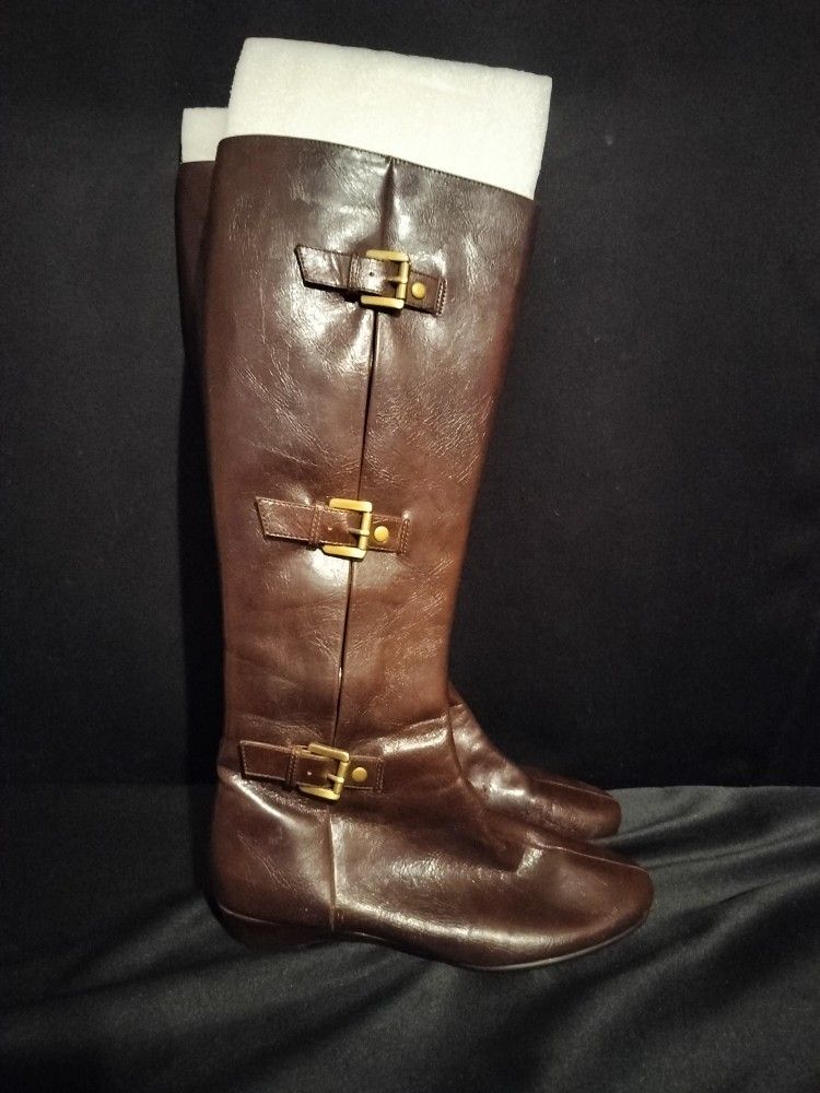 Aerosoles Women's Sarasota Knee High 1" Wedge Boots, Smooth Brown, (Size 9)