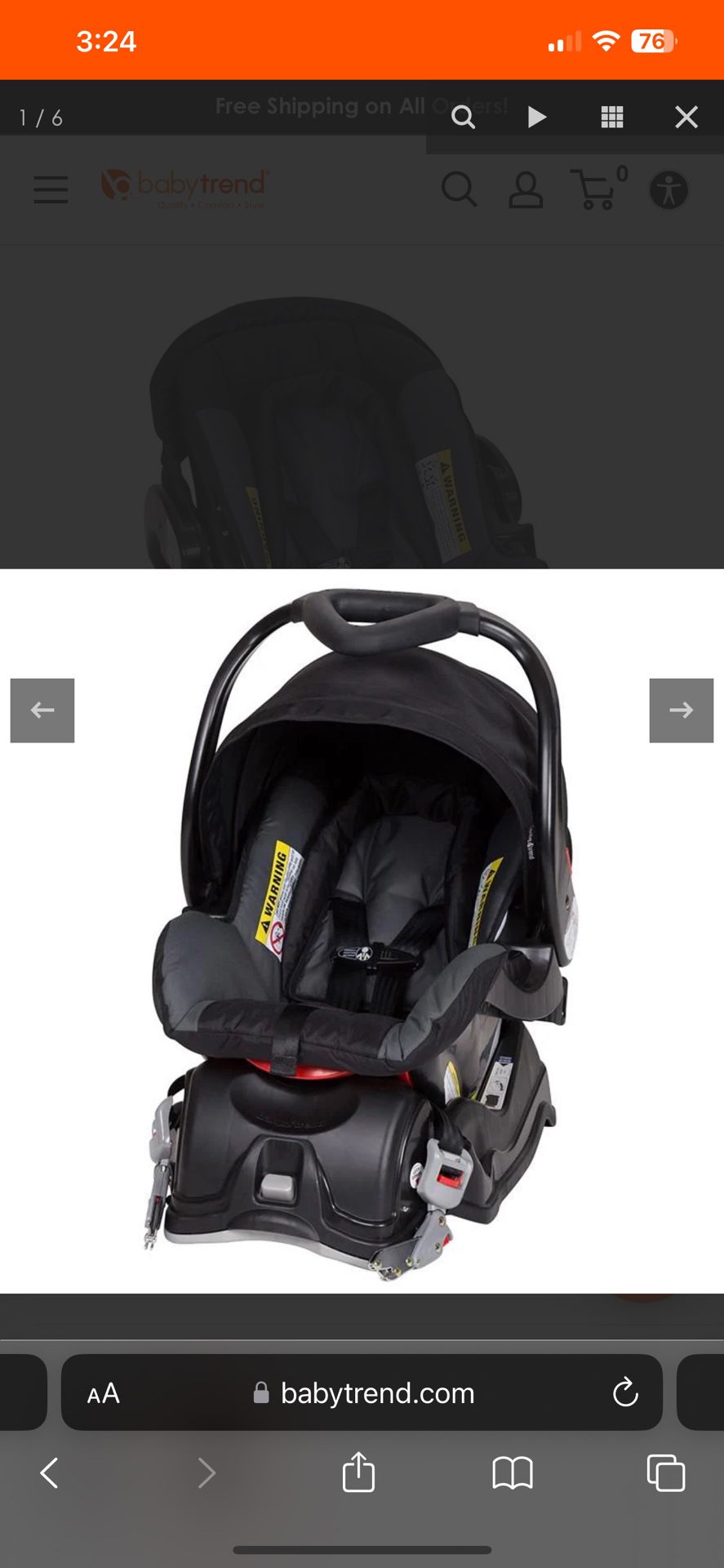 Baby Trend Ez Flex Loc Car Seat 