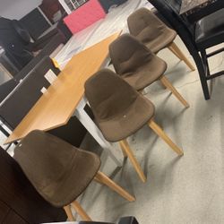Brown Chair $29/each X 4  With Free Table 