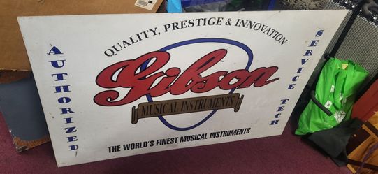 Vintage GIBSON Dealer Sign  metal 3' x 2'