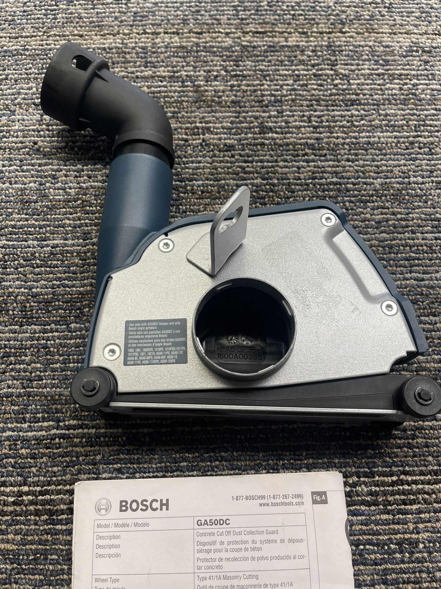 BOSCH GA50DC Small Angle Grinder Dust Collection Attachment, 41/2" to