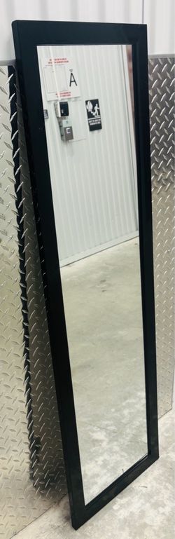 Black Glossy Full-Length Wall Mirror