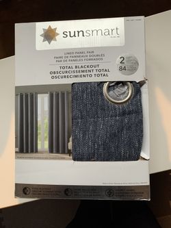 Brand New SunSmart Total Blackout Lined Panel Pair with Grommets, Indigo Blue