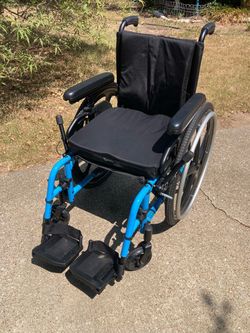 Manual Wheelchair with Blue Frame