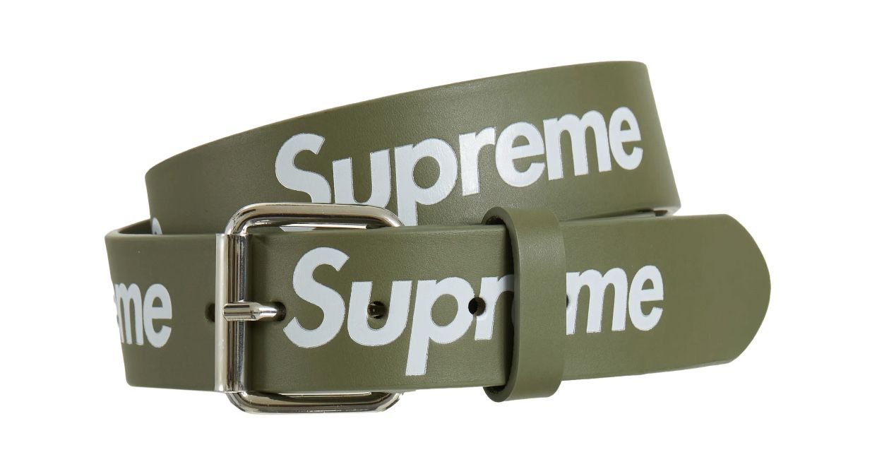 Supreme Leather Belt * OLIVE* S/M - Brand New In Box!