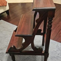 Antique Mahogany Regency Style Library Steps/Display Stand