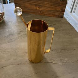 Valerio Albarello Electro Gold Plated Cocktail Pitcher With Swarovski Crystal Stirrer