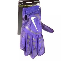 New Nike Alpha Huarache Elite Batting Gloves Baseball Mens Purple CV0696-552 Sizes XL
